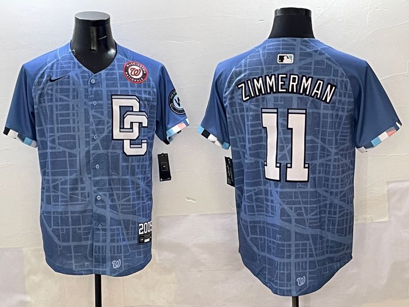 Men Washington Nationals #11 Zimmerman Blue Joint Name 2025 Nike MLB Jersey style 5->washington nationals->MLB Jersey